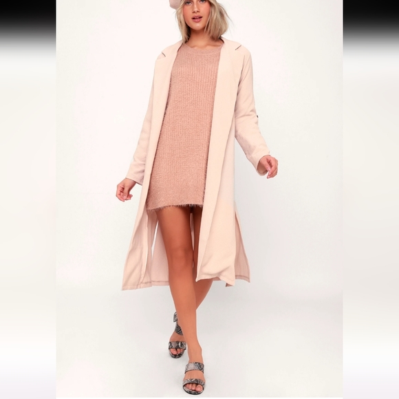 Slater Blush Pink Fuzzy Sweater Dress - Picture 2 of 7